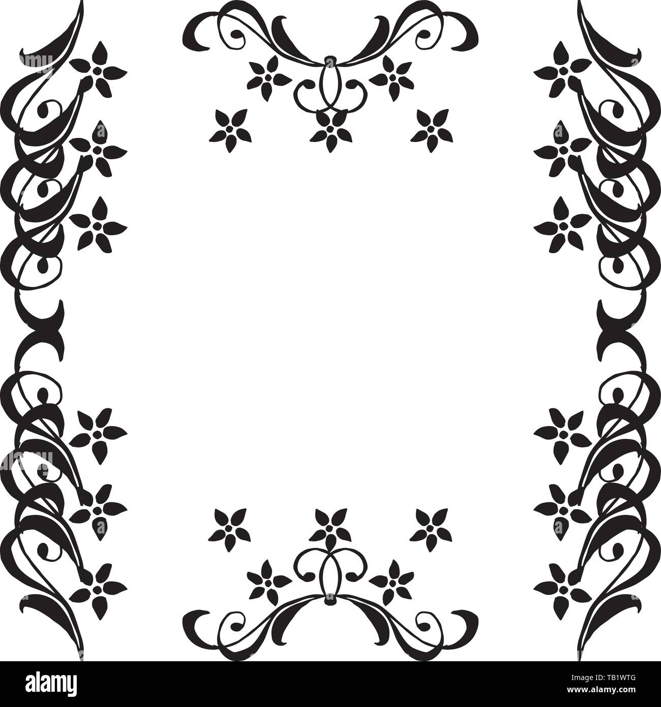 Vector illustration cute wreath frame with design wallpaper hand drawn ...