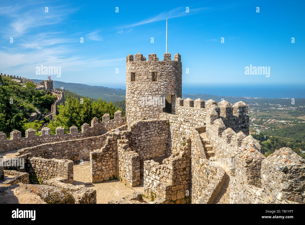 Castle of the Moors at Sintra, Portugal Stock Photo