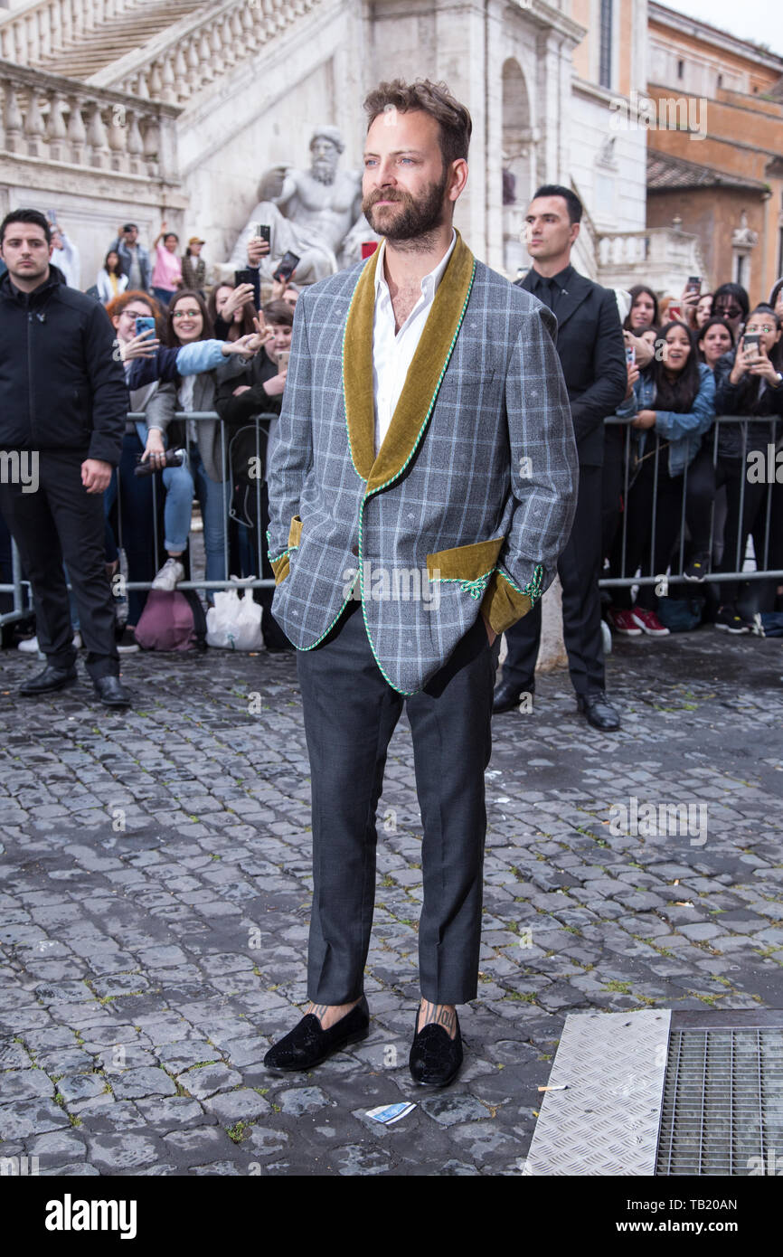 Rome, Italy. 28th May, 2019. Alessandro Borghi Guests of the Gucci fashion  show at the Capitoline