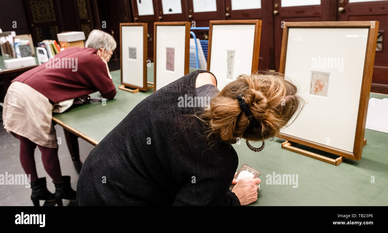 Hamburg, Germany. 29th May, 2019. Visitors to the Kunsthalle will be able to view four Leonardo da Vinci drawings, which will be shown in an exhibition from 5 to 19 June. Credit: Markus Scholz/dpa/Alamy Live News Stock Photo