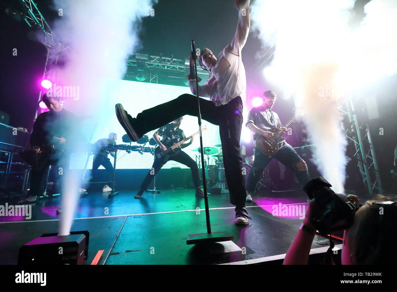 Oliver Sykes of the band Bring Me the Horizon performs in concert during  the Rock Allegiance Festival at PPL Park on Saturday, Oct. 10, 2015, in  Chester, Pa. (Photo by Owen Sweeney/Invision/AP