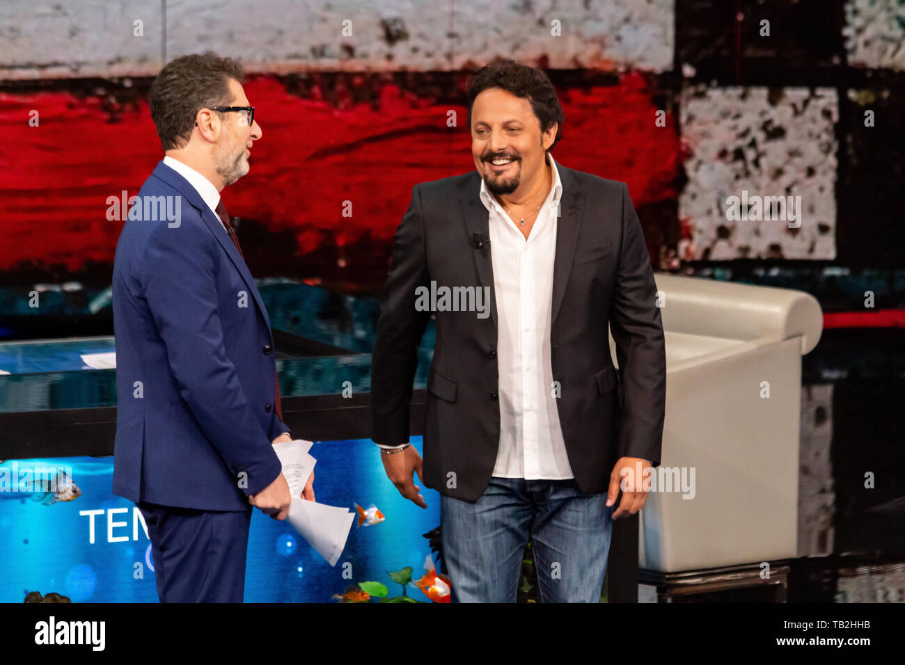 Milan Italy 26th May 2019 Enrico Brignano And Fabio Fazio Attends Che Tempo Che Fa Tv Show On May 26 2019 In Milan Italy C Alessandro Bremec Stock Photo Alamy