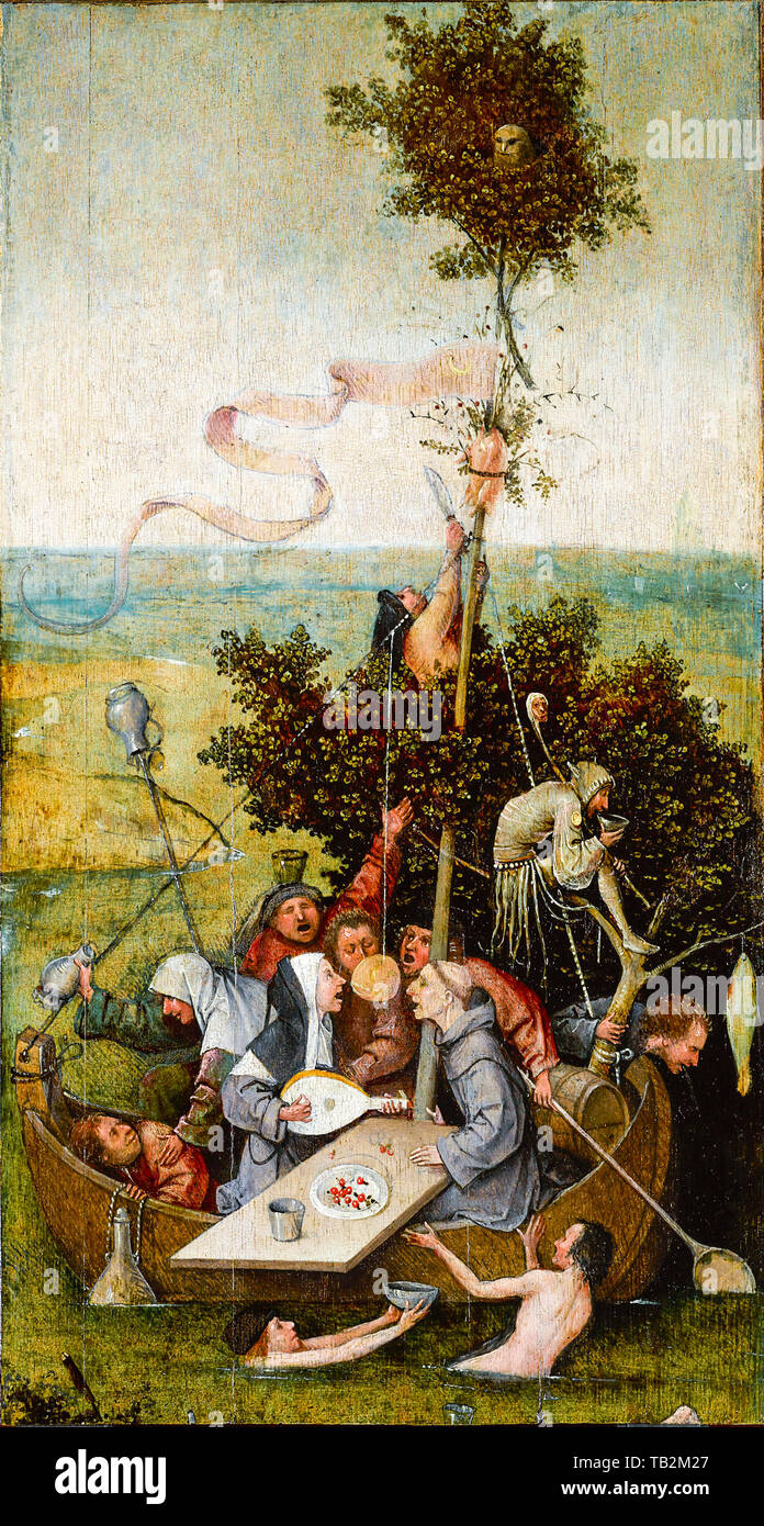 Hieronymus Bosch, The Ship of Fools, painting, circa 1494 Stock Photo