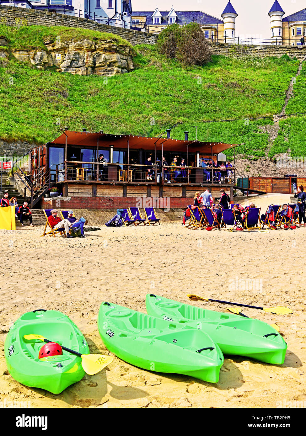 Canoeists enjoying fish and chips at Rileys Fish Shack King Edwards Bay