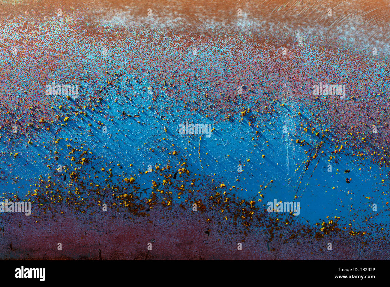 Detail of peeling blue paint and rust Stock Photo - Alamy