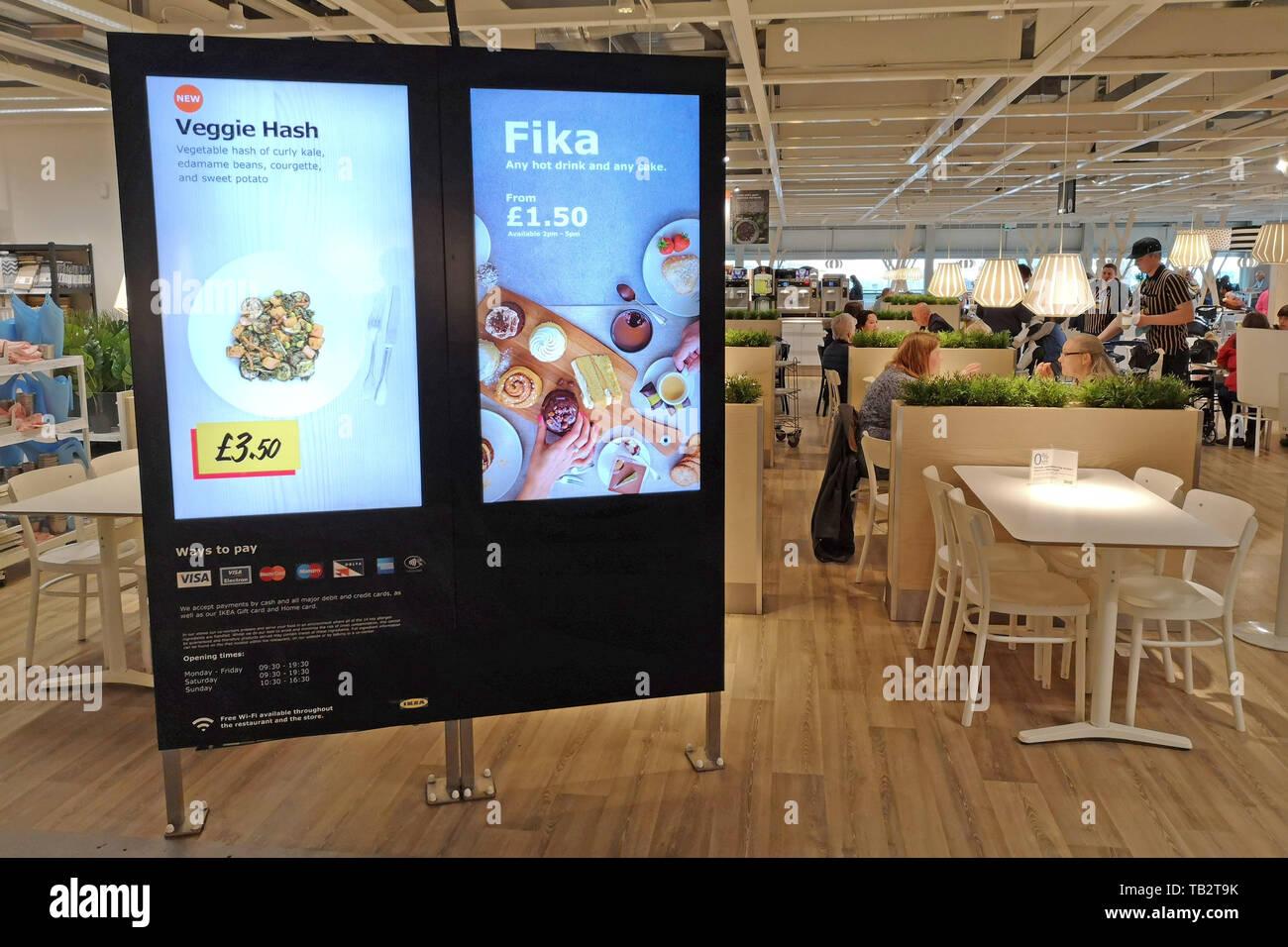 Restaurant at Ikea in Coventry, UK, on May 29, 2019. Stock Photo