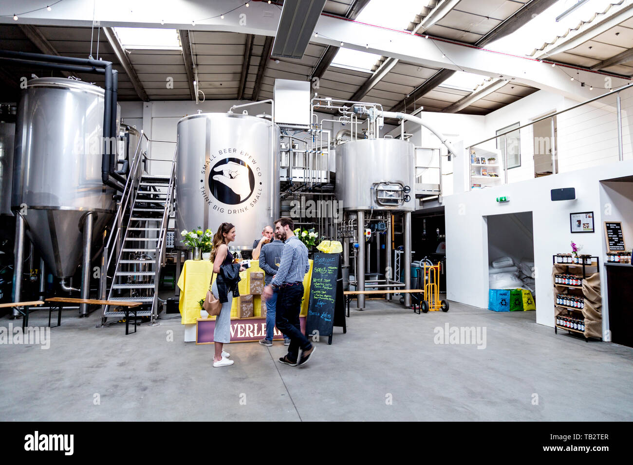 Interior of Small Beer Brew Co in London, UK Stock Photo
