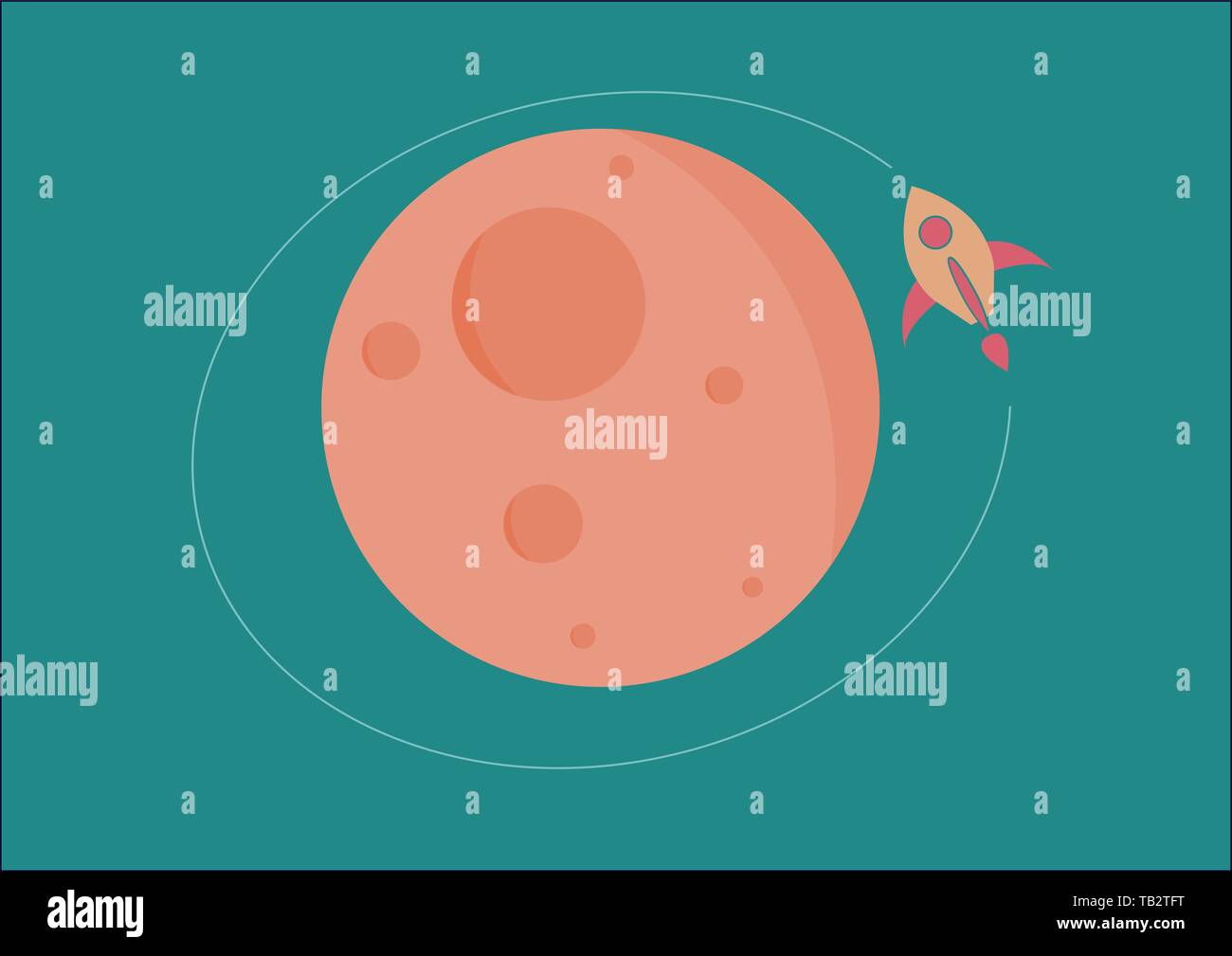 The Shuttle Cruising Around The Planet Stock Vector