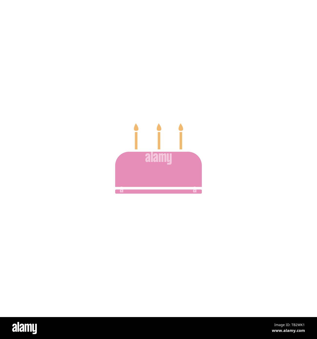 illustration of a pink birthday cake on a white background. eps 10. Stock Vector