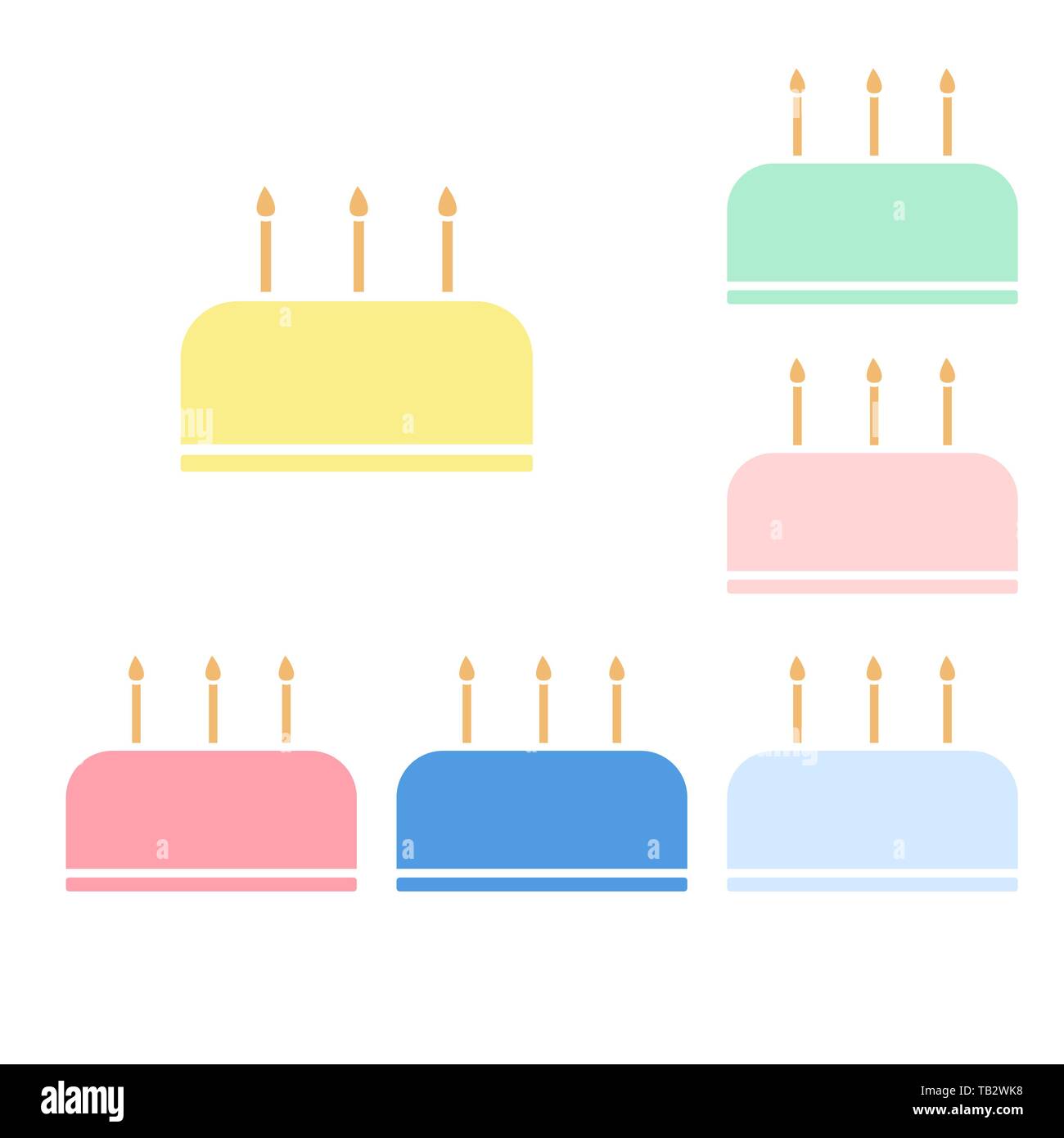 Birthday vector cake icon design element isolated illustration set. eps ...