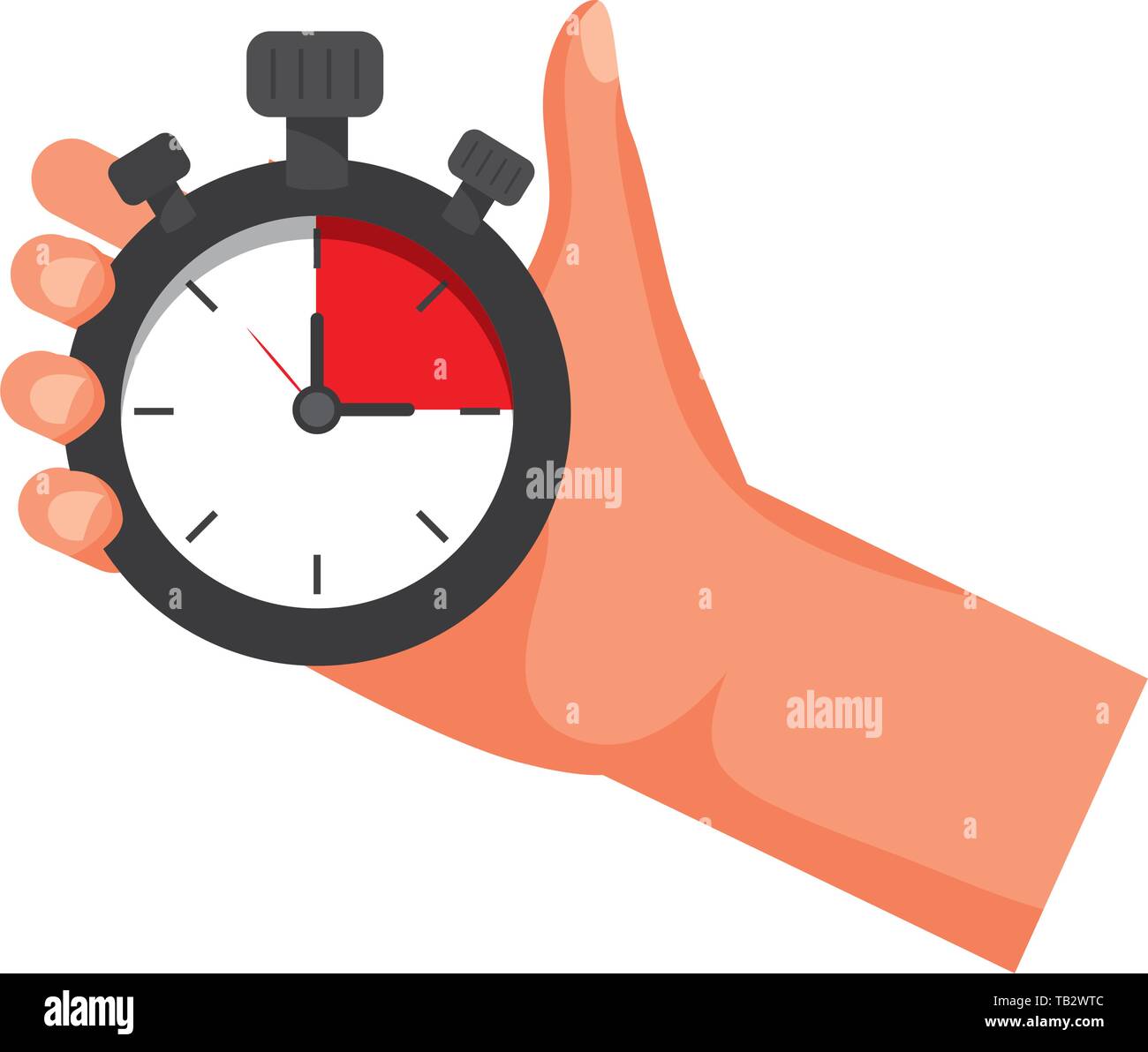 chronometer time clock stopwatch hand holding vector illustration graphic design Stock Vector Image Art Alamy