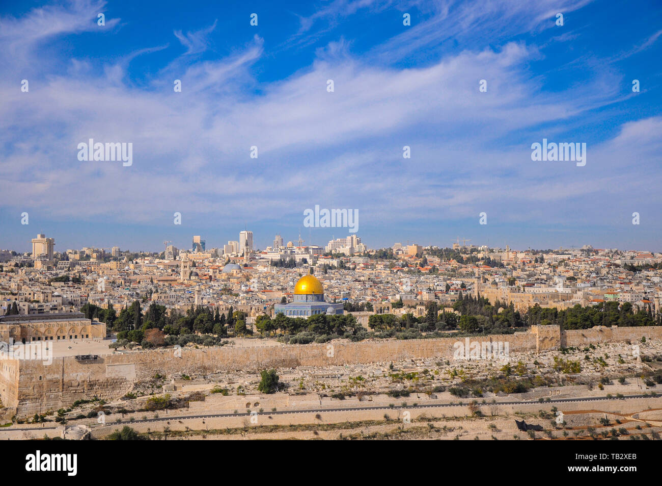 Jerusalem old town seen from the mount of olives Stock Photo - Alamy