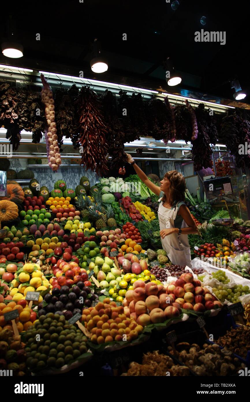Fruit stall at a market Stock Photo
