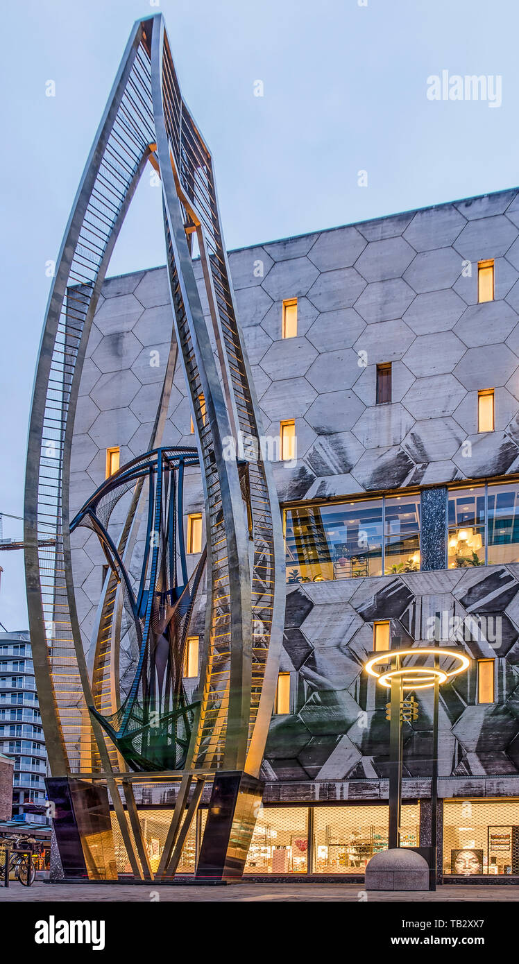 Rotterdam, The Netherlands, May 7, 2019 Evening view of the