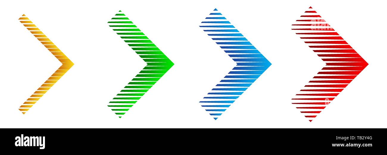 Set of color arrows. Vector illustration. Abstract arrows isolated ...