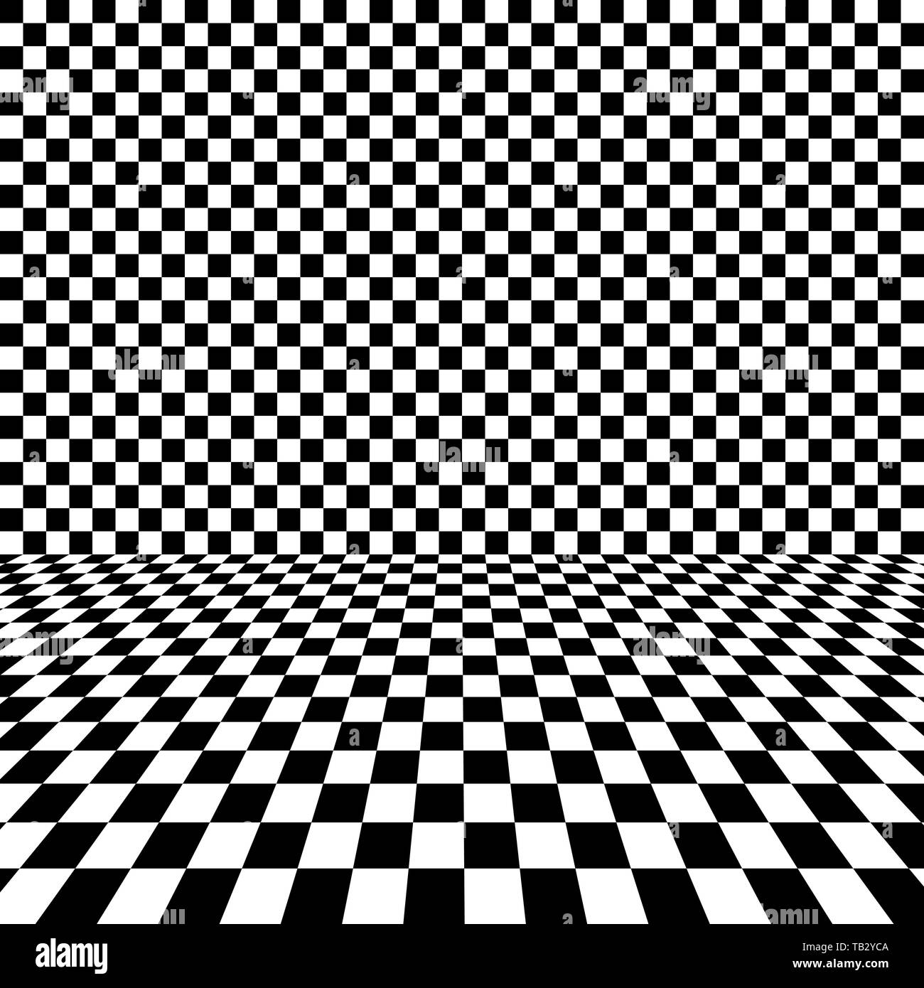 Black chess background. Vector illustration. Black and white squares. Checkered background Stock Vector