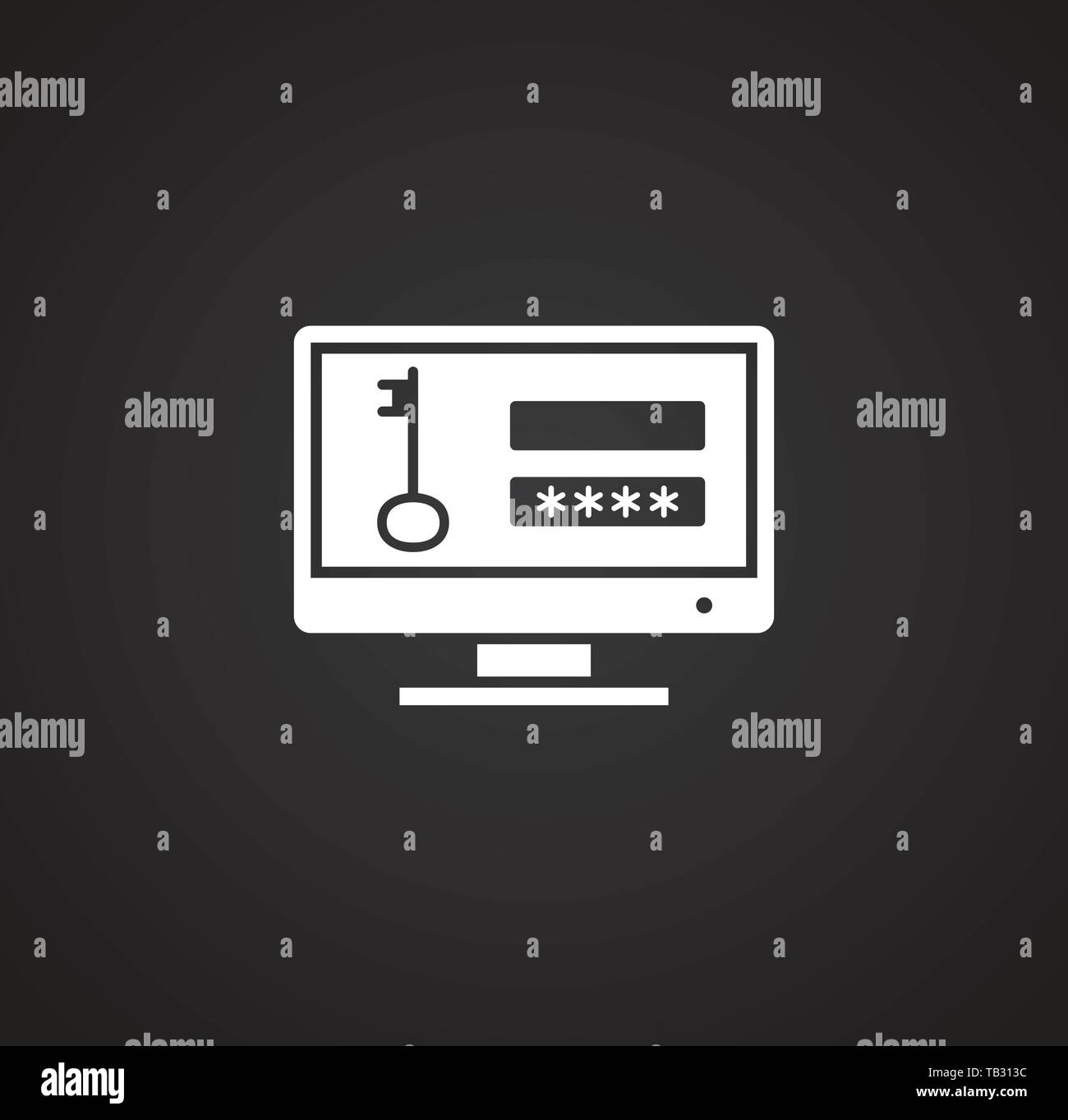 Password related icon on background for graphic and web design. Simple ...