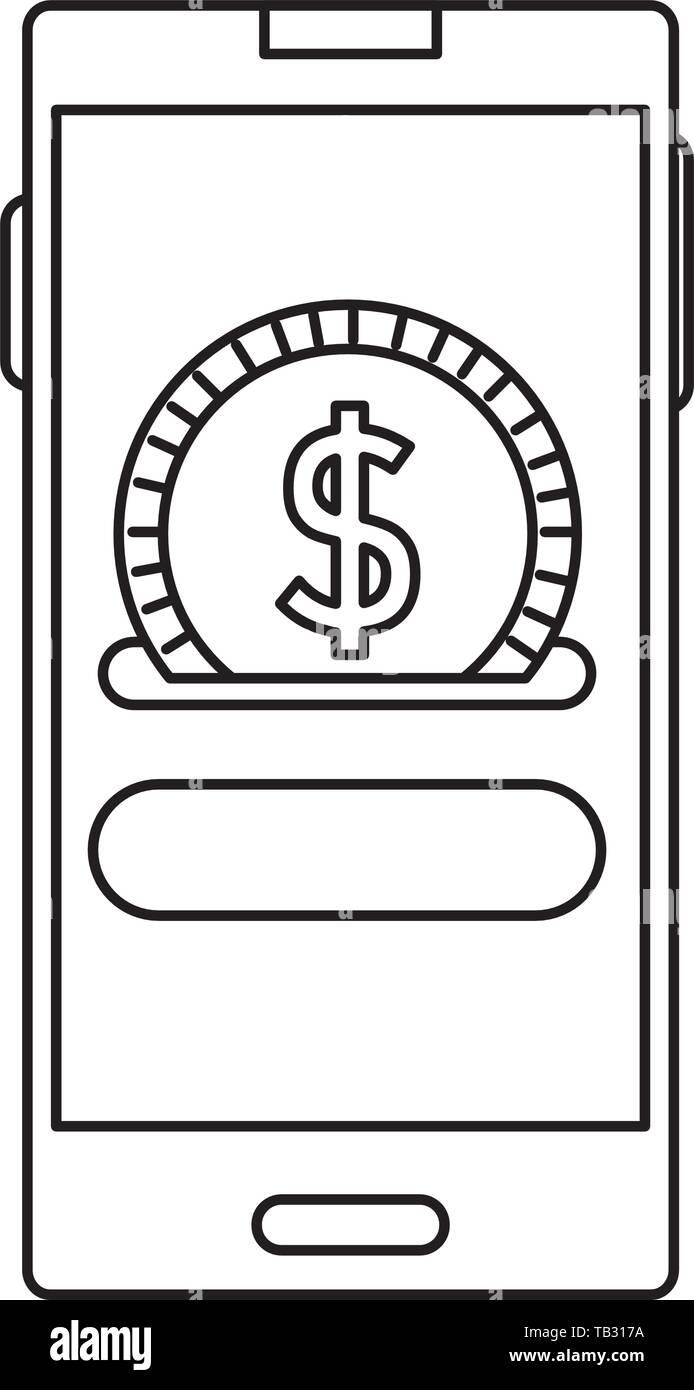 smartphone with coin money dollar Stock Vector Image & Art - Alamy