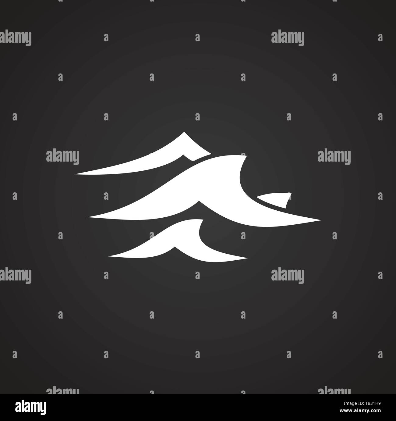 Wave icon on background for graphic and web design. Simple vector sign ...