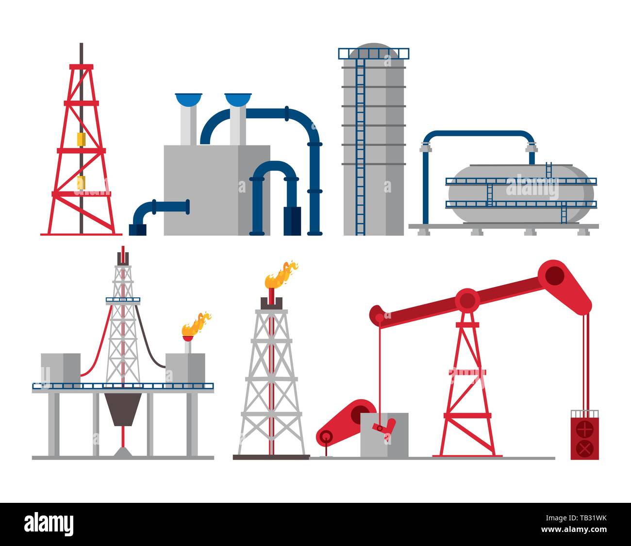Oil industry set of icons Stock Vector Image & Art - Alamy