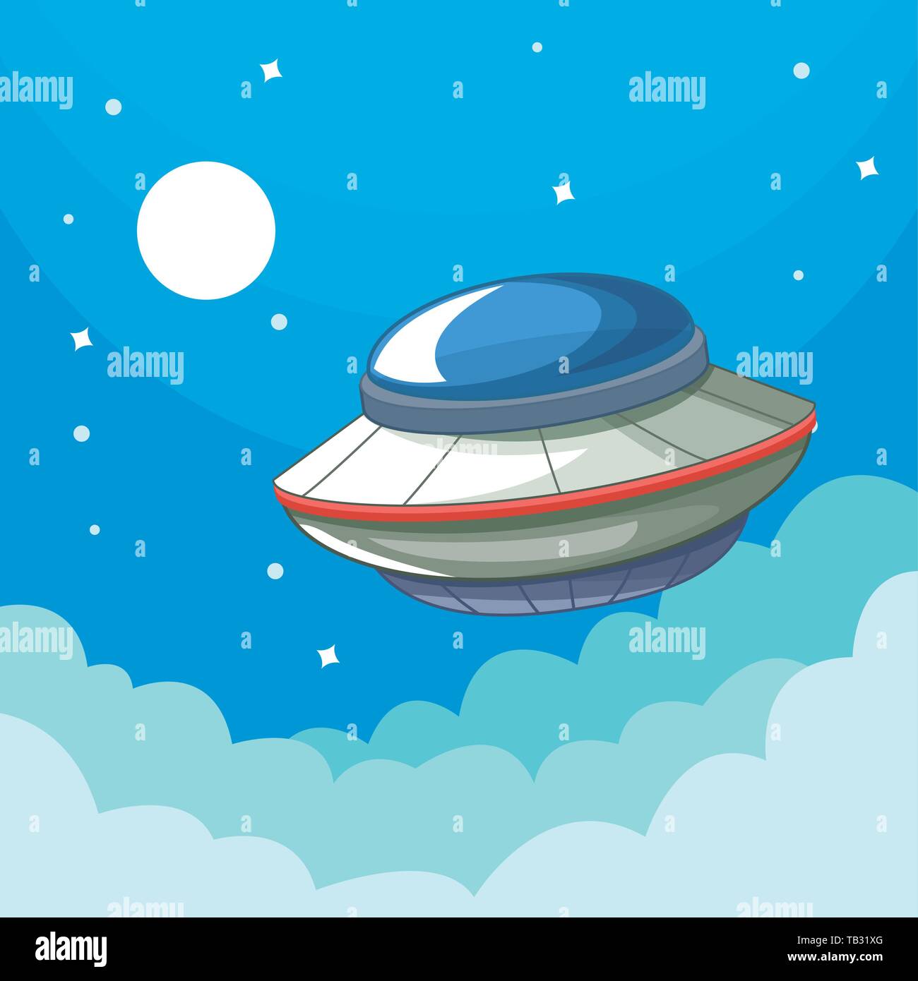 UFO alien spaceship in the galaxy Stock Vector Image & Art - Alamy