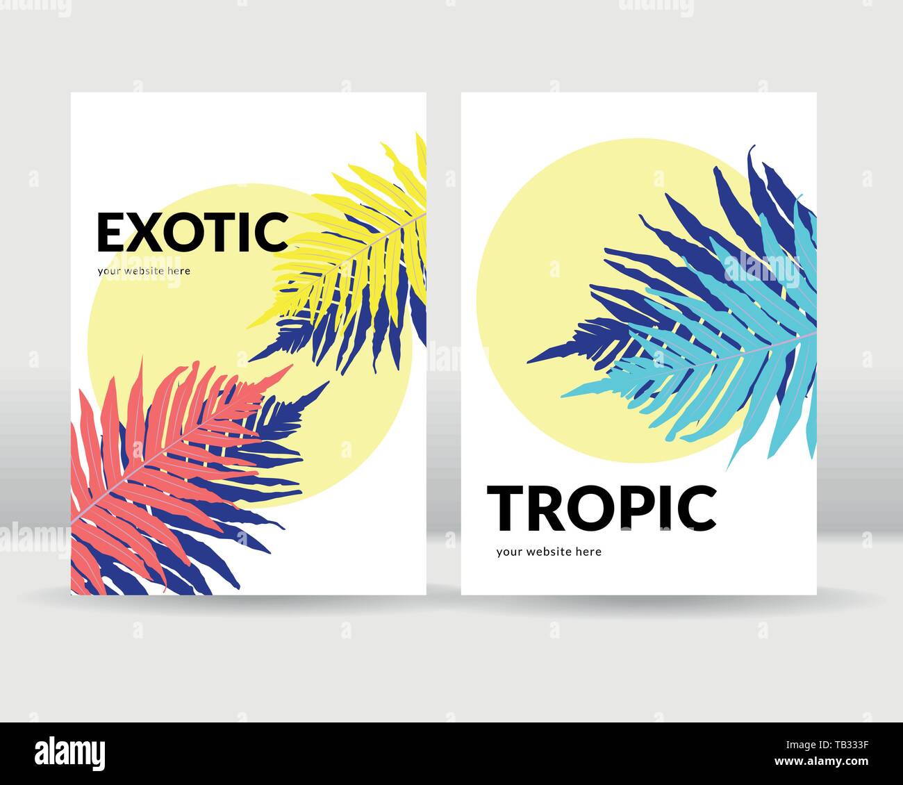 Abstract exotic tropical leaves poster background. It can be used for