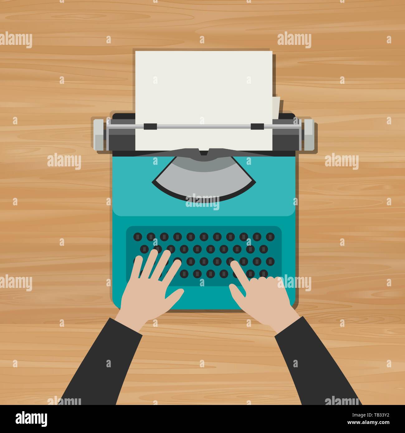 Hands typing an article Stock Vector
