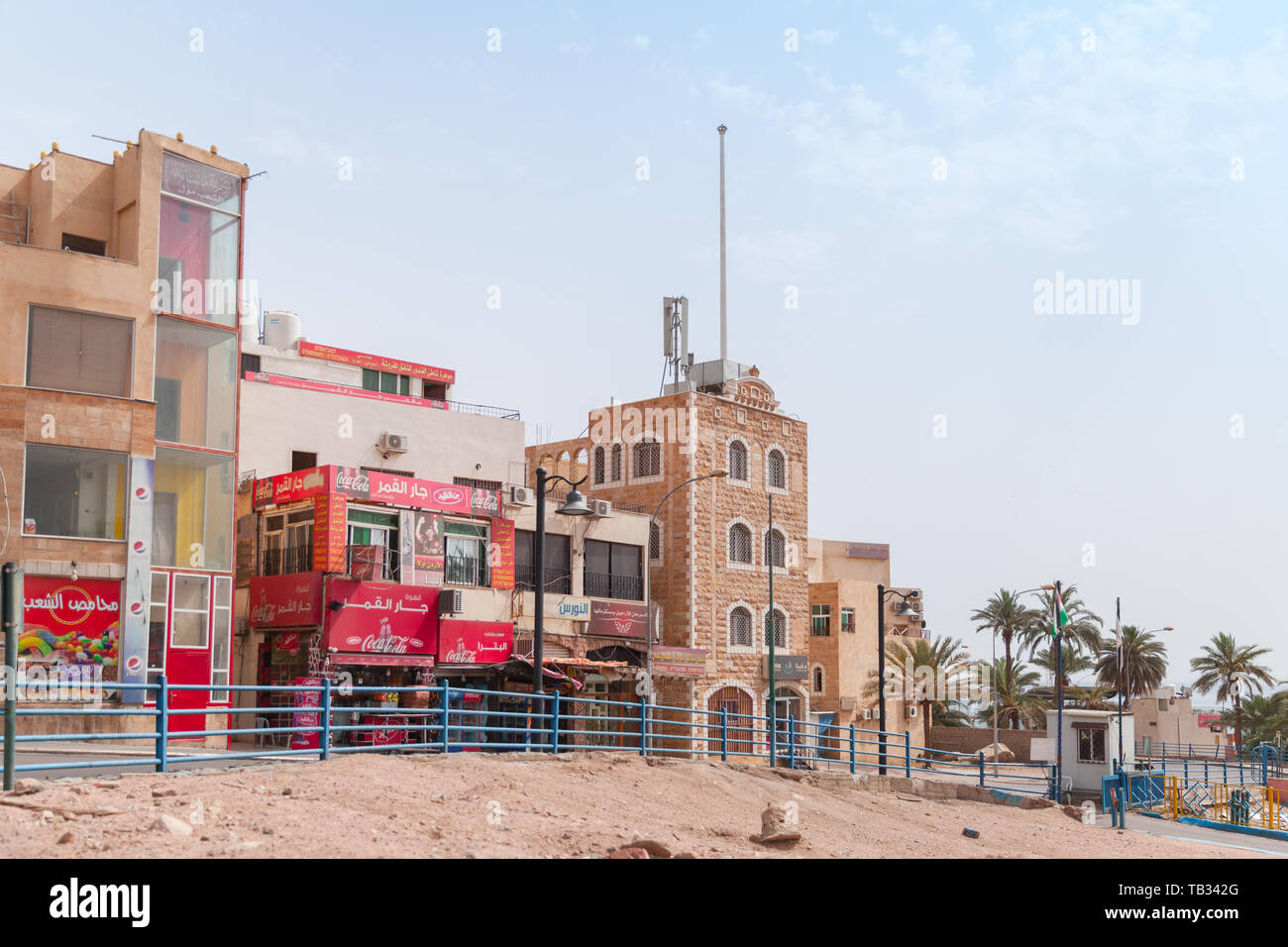 Aqaba, Jordan May 18, 2018 Street view of Aqaba at sunny day