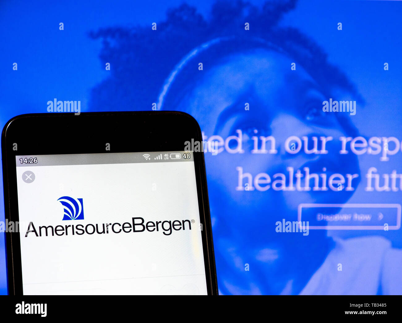 In this photo illustration the AmerisourceBergen Corporation logo is ...