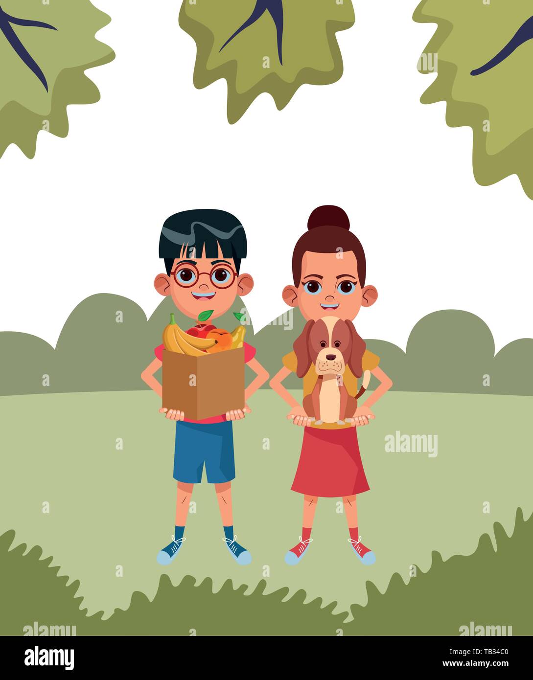 young kids avatar carton character Stock Vector Image & Art - Alamy