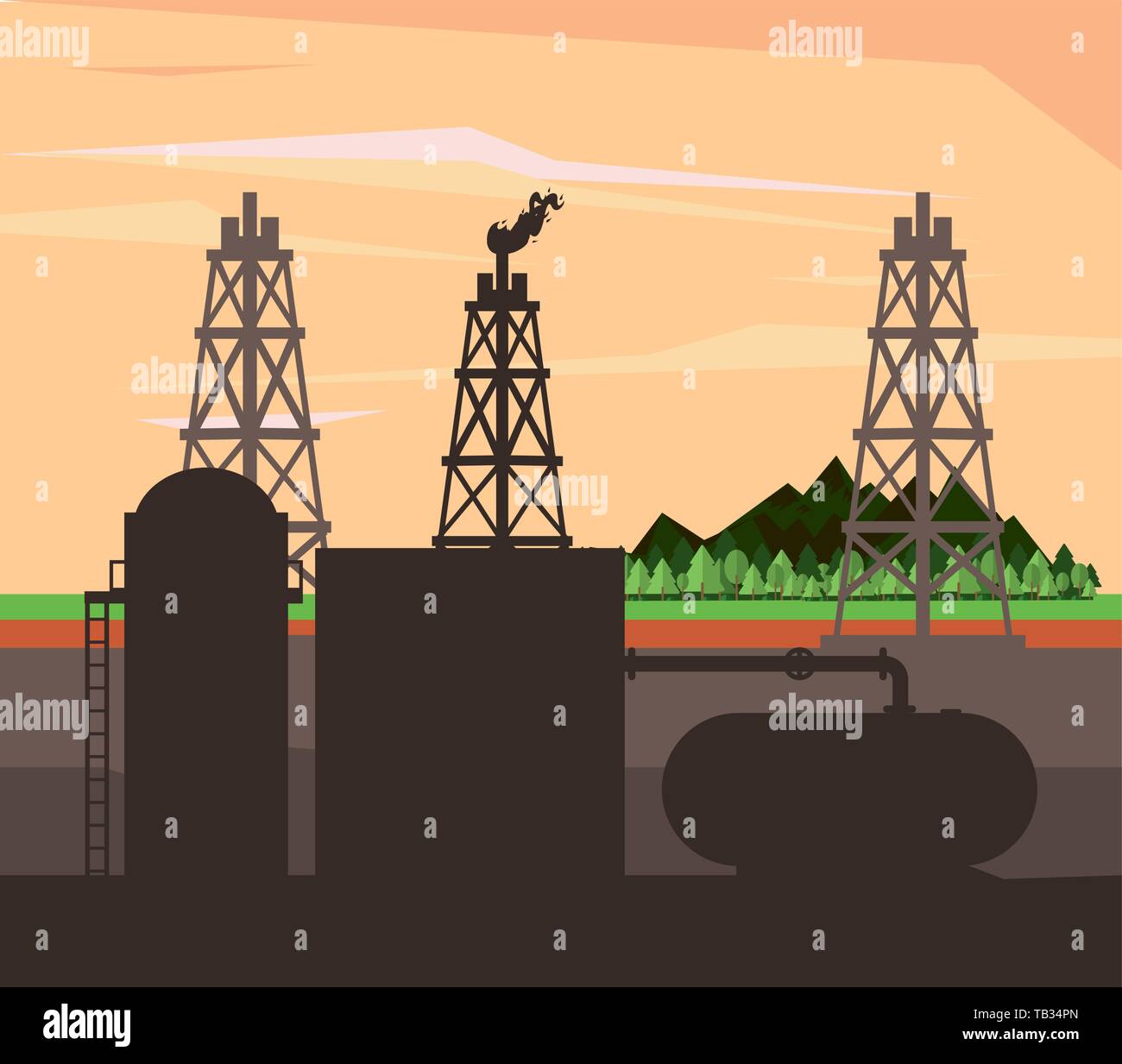Oil industry and machinery Stock Vector Image & Art Alamy