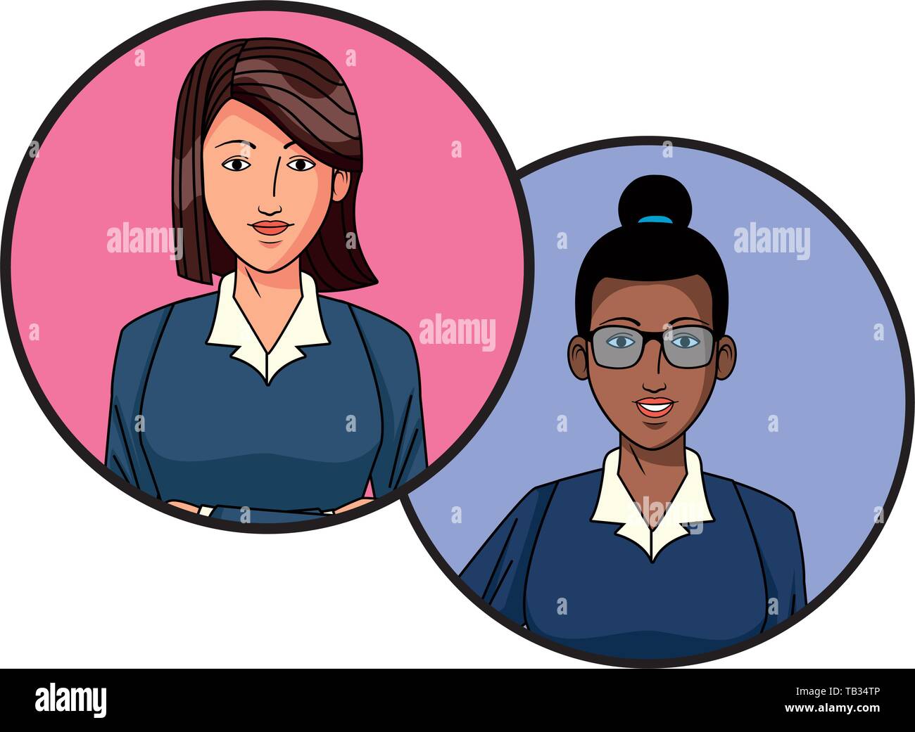 businesswomen avatar profile picture in round icons Stock Vector Image ...