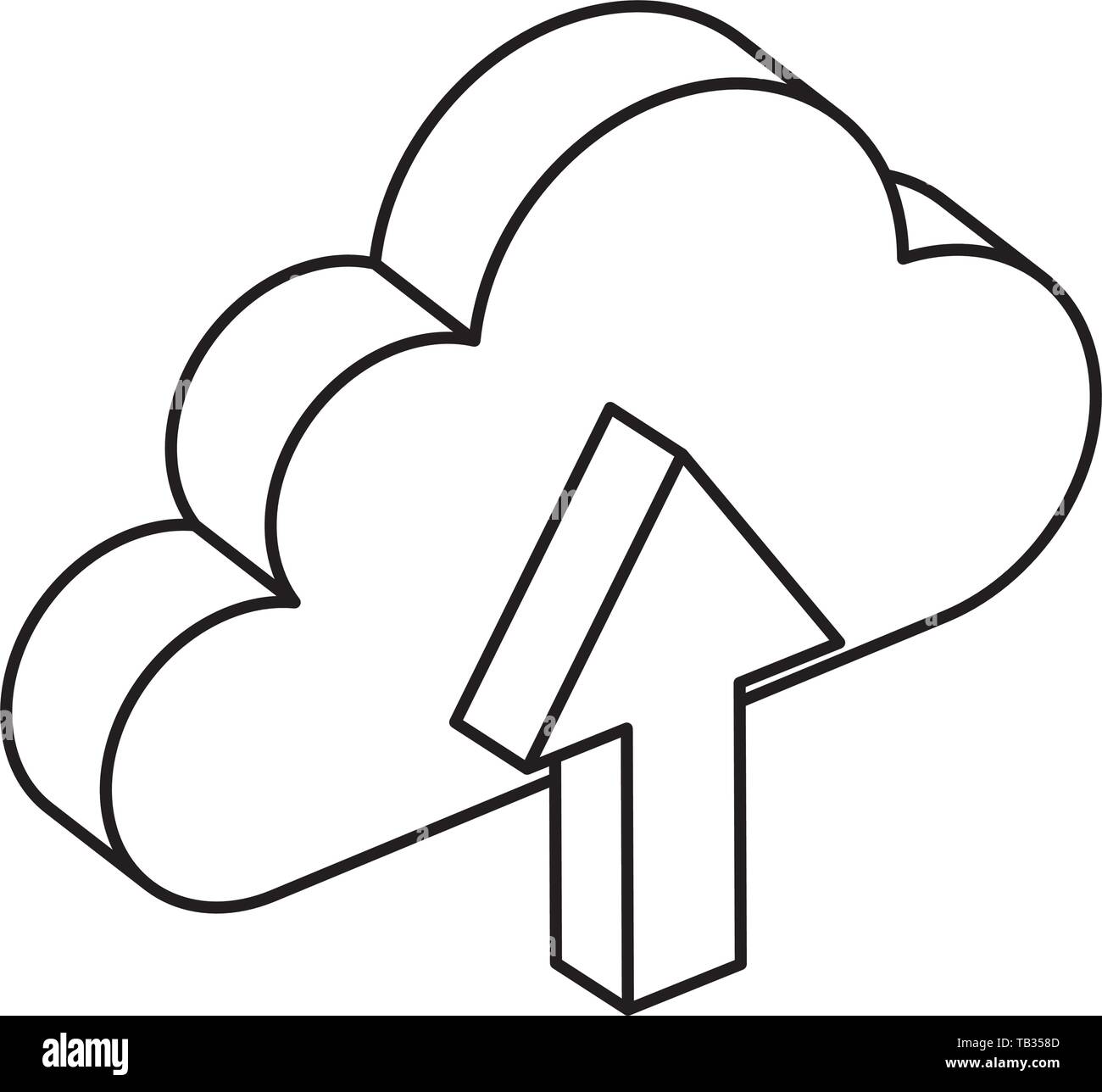 cloud computing with data upload Stock Vector Image & Art - Alamy