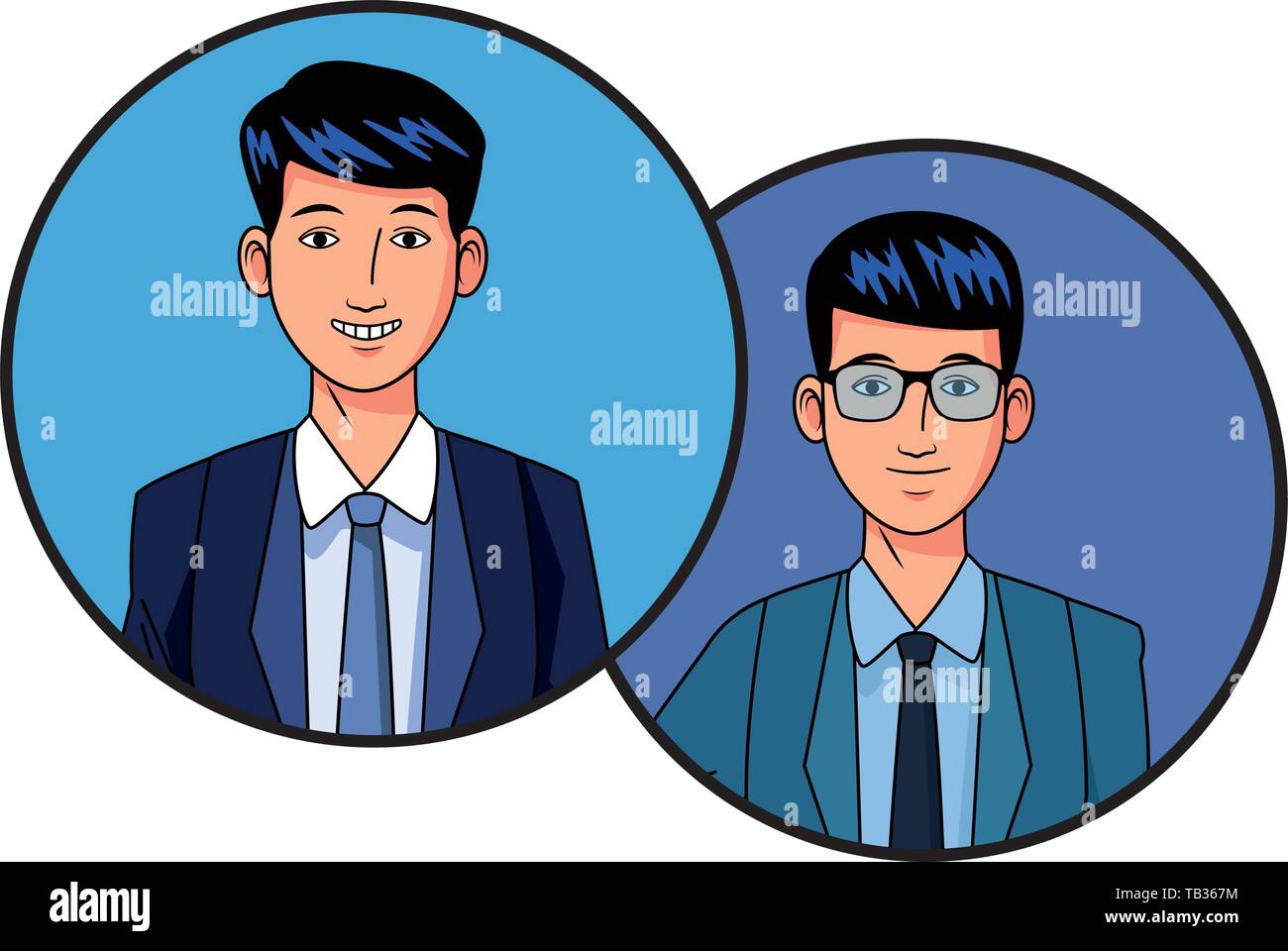 businessmen avatar profile picture in round icons Stock Vector Image ...