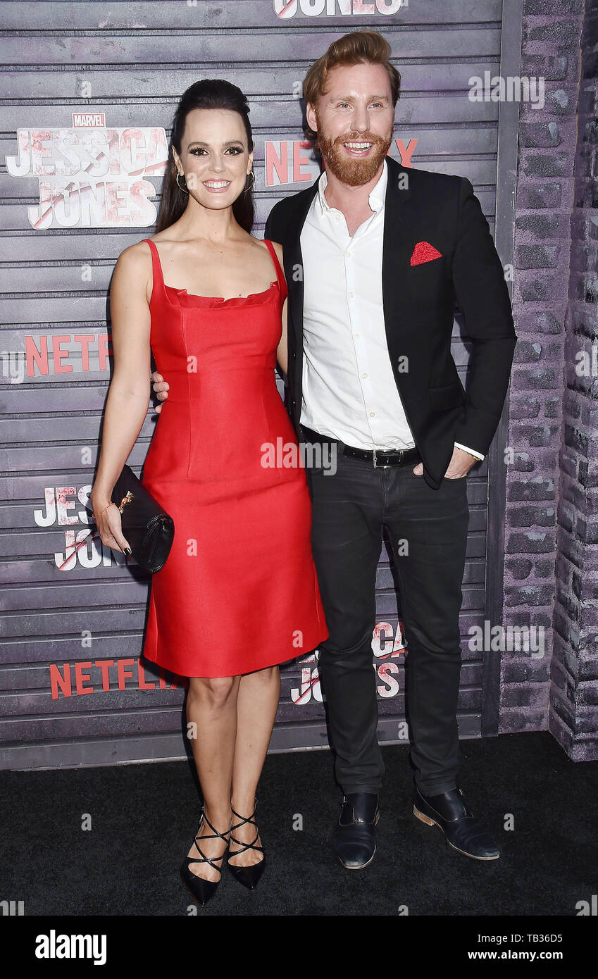 HOLLYWOOD, CA - MAY 28: Erin Cahill (L) and Paul Freeman attend a Special Screening Of Netflix's 'Jessica Jones' Season 3 at ArcLight Hollywood on May 28, 2019 in Hollywood, California. Stock Photo