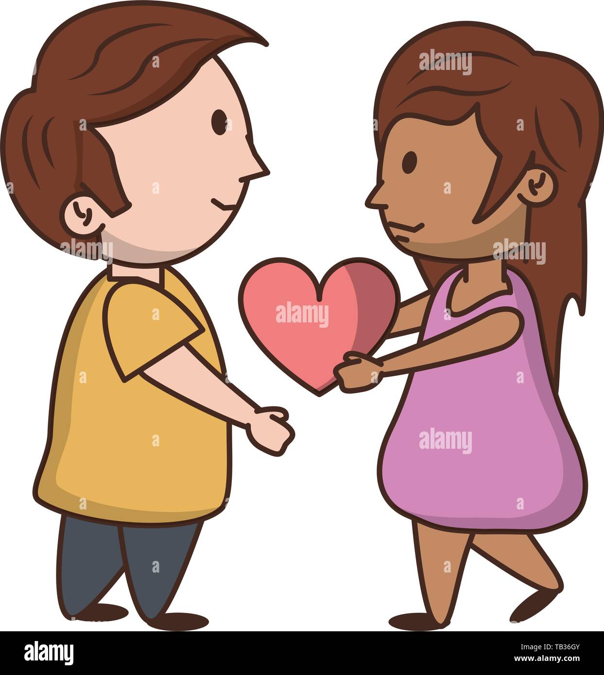 Kids in love cartoon Stock Vector Image & Art - Alamy