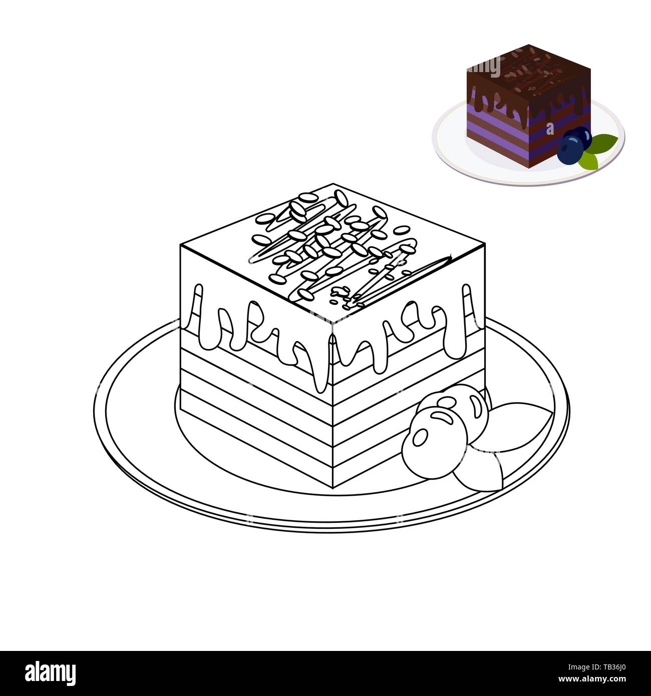 chocolate cake coloring page