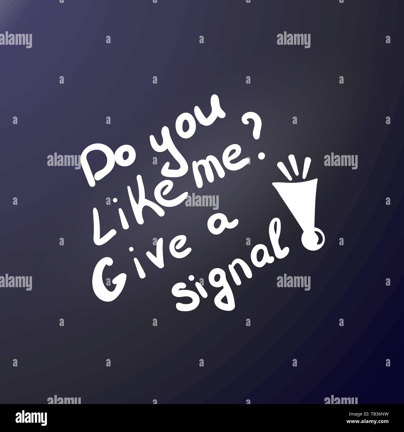 Do you like me Give a signal Comic inscription for sticker outdoor on car. Hand draw lettering. Vector ink illustration. Funny poster. horn beep-beep. Stock Vector