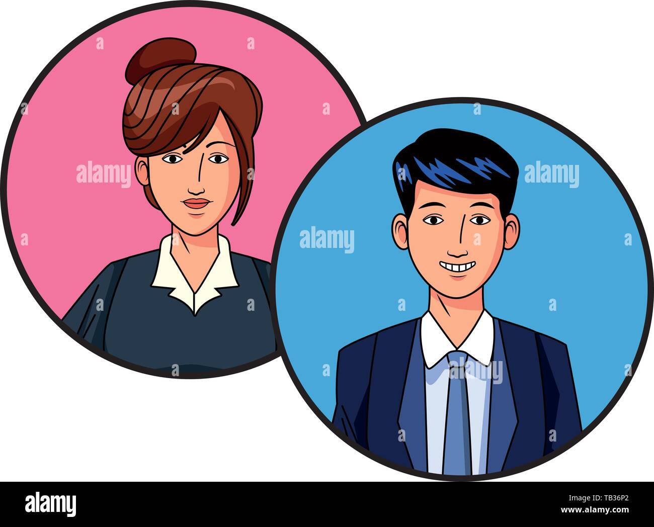 business couple avatar profile picture in round icons Stock Vector ...
