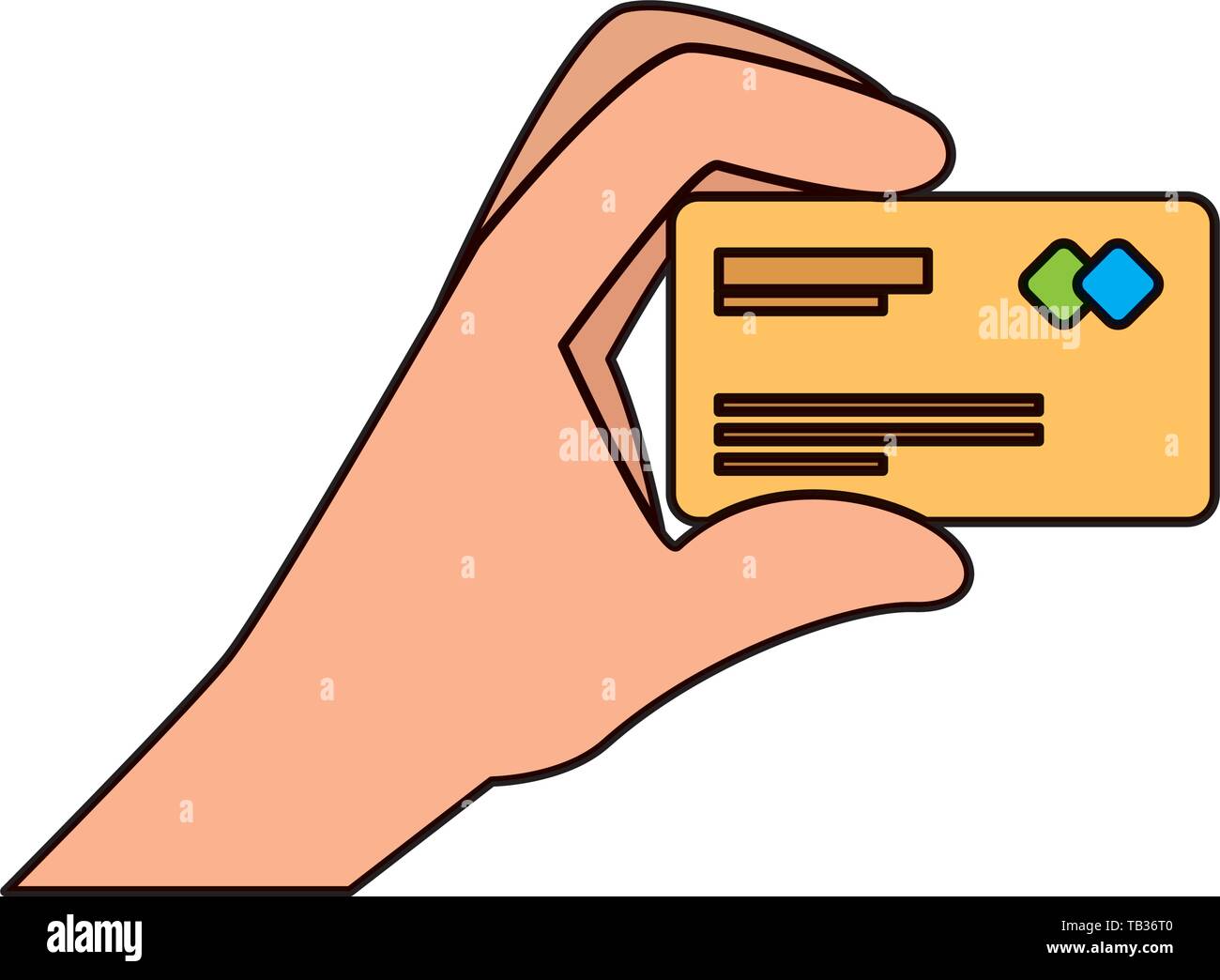 hand with credit card electronic Stock Vector Image & Art - Alamy