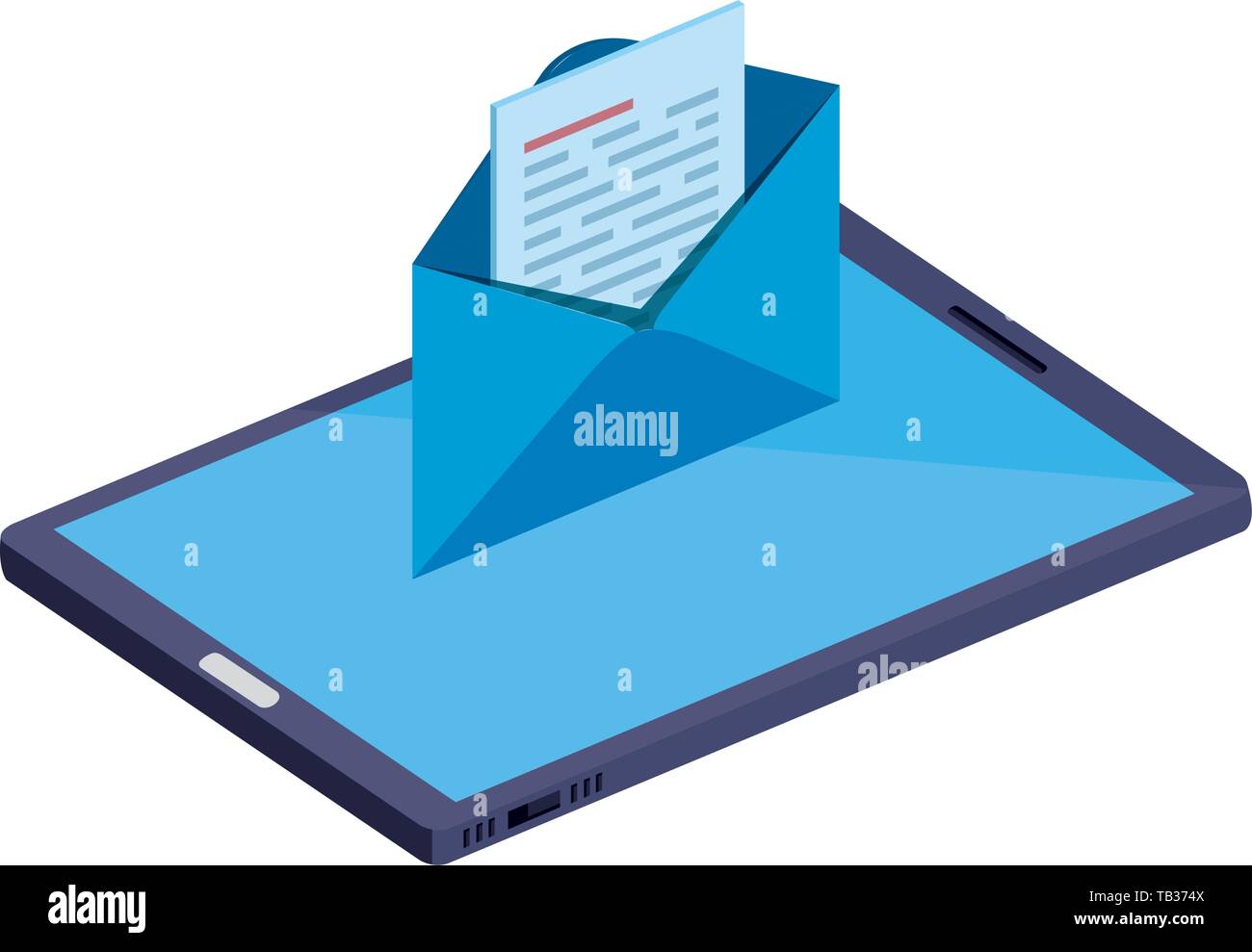 smartphone device with envelope email Stock Vector Image & Art - Alamy