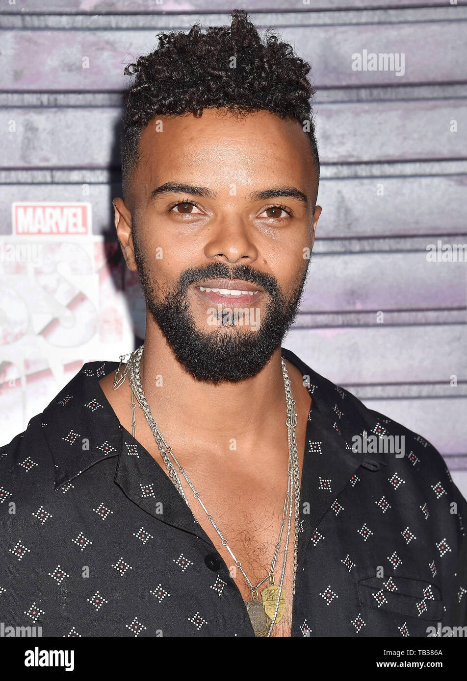 HOLLYWOOD, CA - MAY 28: Eka Darville attends a Special Screening Of Netflix's 'Jessica Jones' Season 3 at ArcLight Hollywood on May 28, 2019 in Hollywood, California. Stock Photo