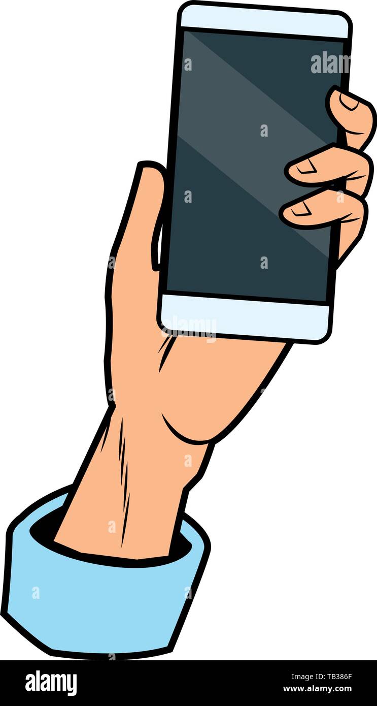 Pop art hand holding smartphone isolated Stock Vector Image & Art - Alamy