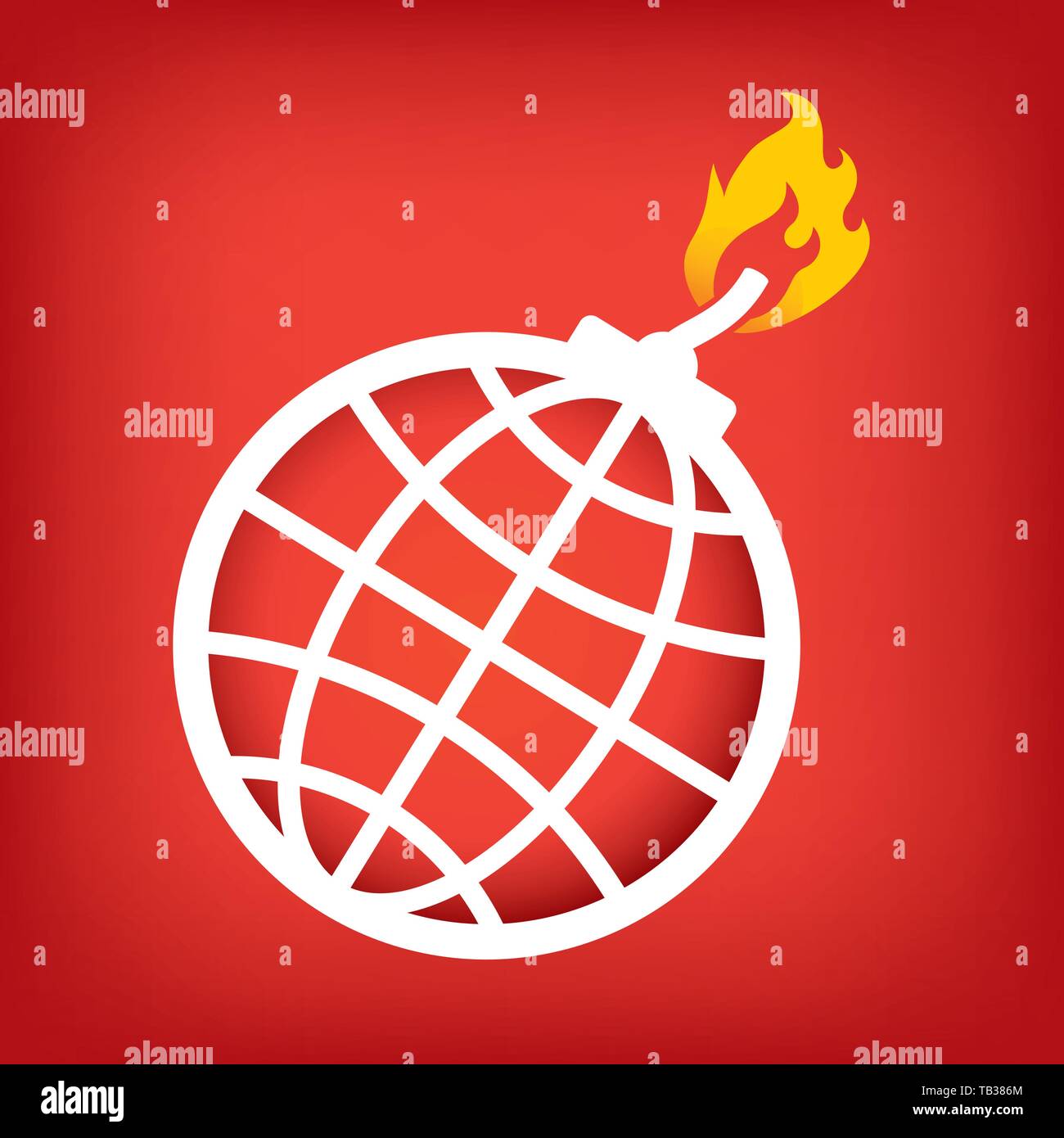 Vector illustration. Metaphor of climatic change or global warming. Earth challenge. Stock Vector