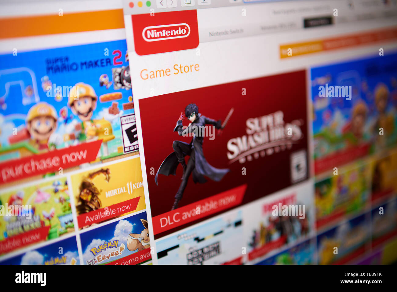 Prague - 22, 2019: Closeup on online Nintendo game store photographed from the site screen Stock Photo - Alamy