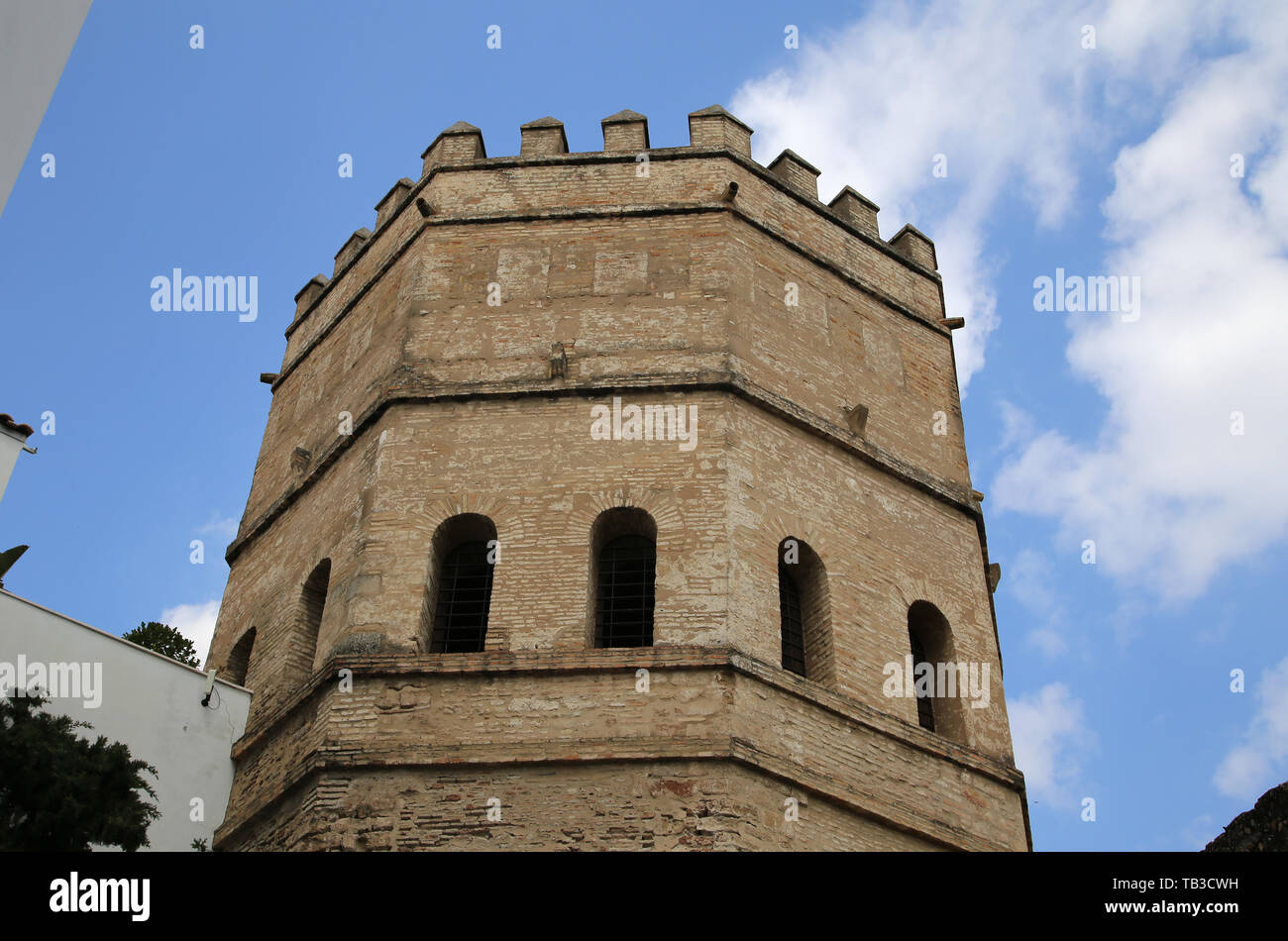Spain. Seville. Tower of Silver. 13th century. Part of city walls. Octogonal. Stock Photo