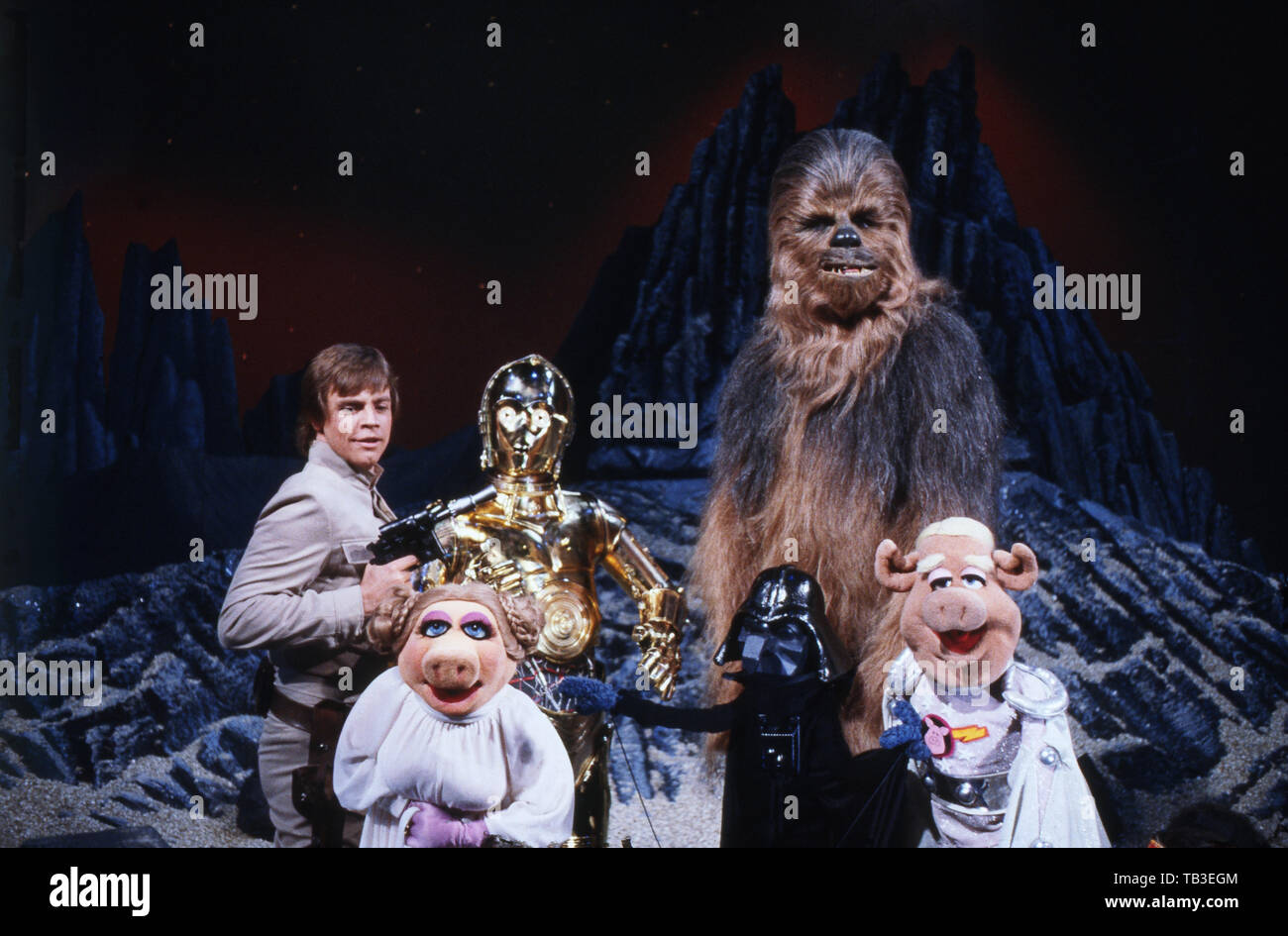 The Muppet Show, Fernsehserie, USA/Großbritannien 1976 - 1981, Comedyshow mit Puppen und Gaststars von Star Wars: C3PO und Chewbacca Stock Photo