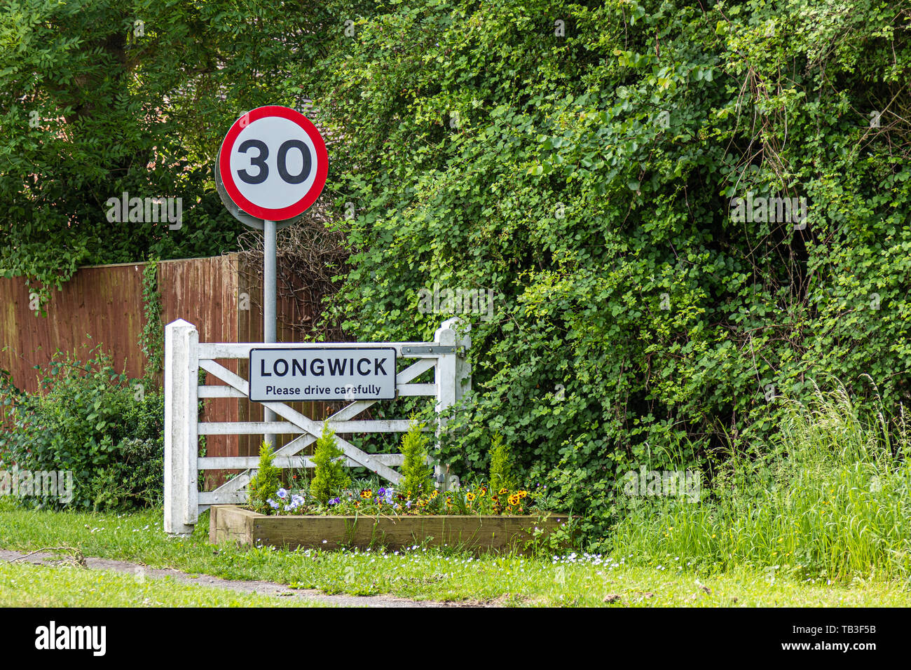 Longwick village sign Longwick Buckinghamshire UK Stock Photo Alamy