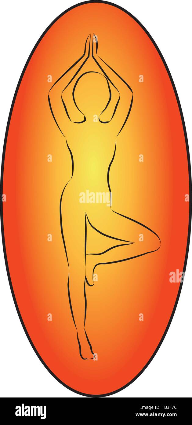 A girl in yoga pose vector icon on a white background isolated Stock ...