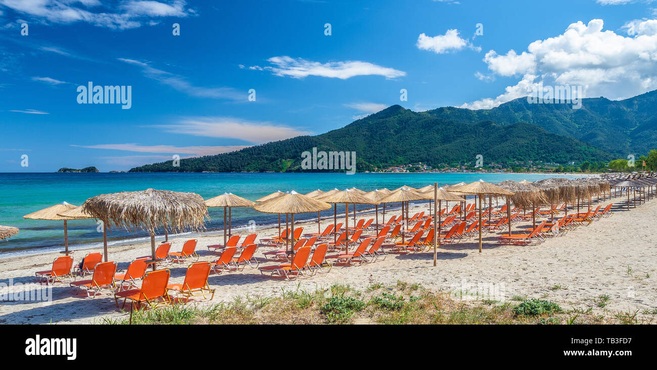 Amazing Golden Beach on Thassos, Aegean Sea, Greece Stock Photo Alamy